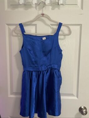 CUSTOM MADE Royal Blue Girls' Satin Party Dress